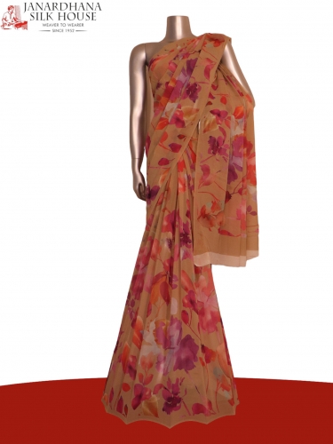 Designer Exclusive Floral Pure Georgette Silk Saree